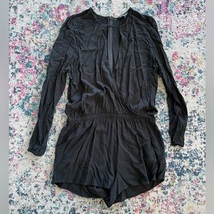 Black Express romper with front cutout